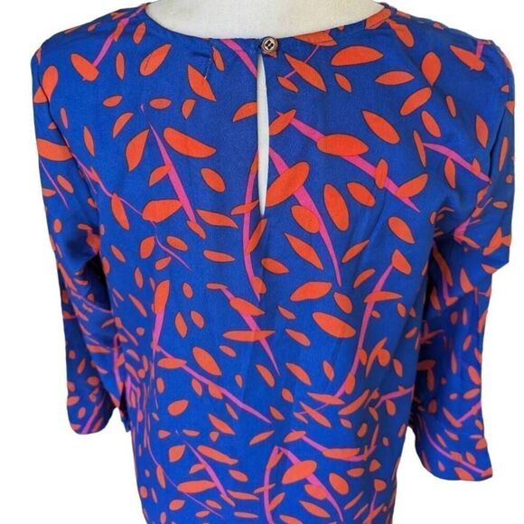 New Buckhead Bettie Shift Mini Dress Royal Blue Printed Size Medium Floral - Picture 8 of 9